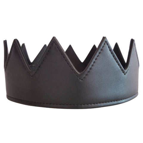 Black Vegan Leather Crown Kings Crown Queens Crown