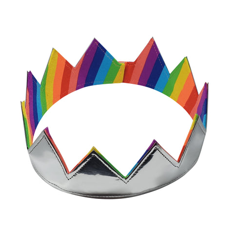 rainbow gay pride parade  reversible crown with silver interior