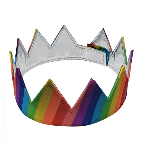 rainbow gay pride parade reversible crown with silver interior