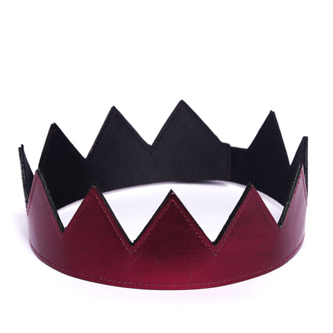metallic raspberry leather  crown
