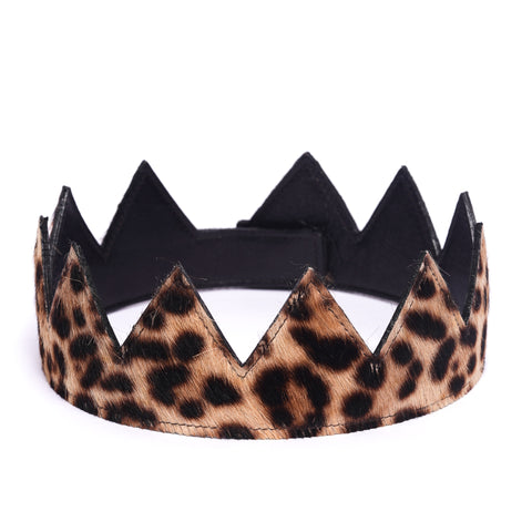 Reversible Cheetah Fur / Leather Crown