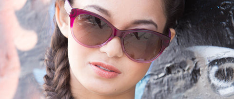 Fuchsia to Rose Gold Gradient Cateye Sunglasses