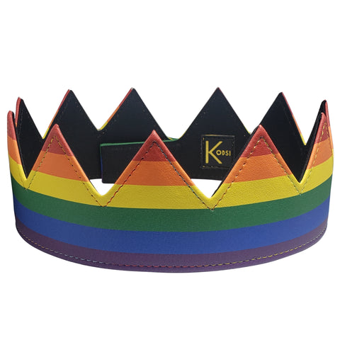 Vegan leather gay pride parade crown