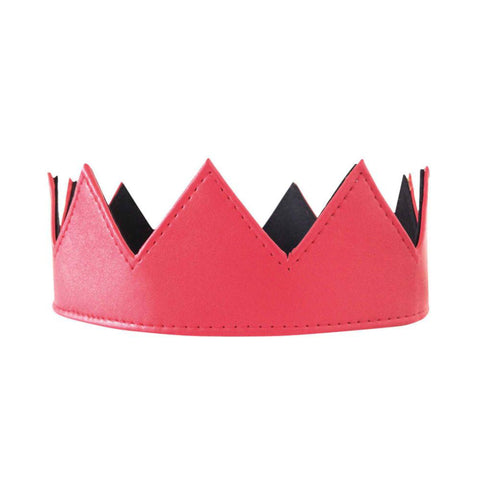Red Vegan Leather Crown Kings Crown Queens Crown