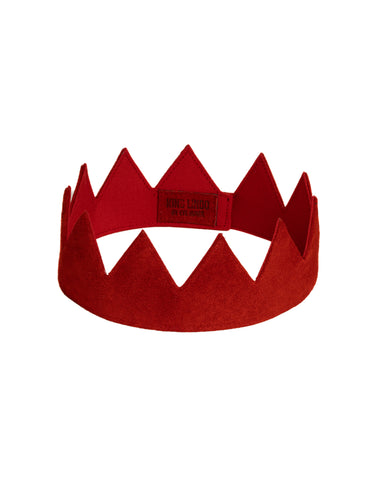 King Lindo Pop of Red Suede Crown