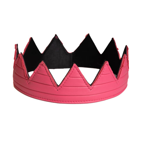 Spring Pleated Leather Crown ( Pink and Aqua )