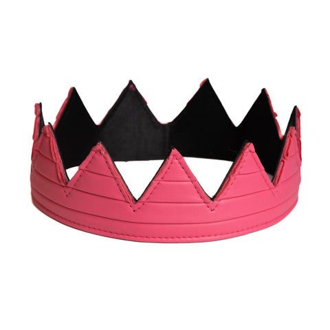 Pleated Leather Crown ( Black, Red or Silver )