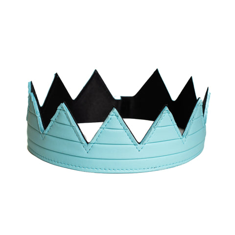 Pleated Leather Crown ( Black, Red or Silver )