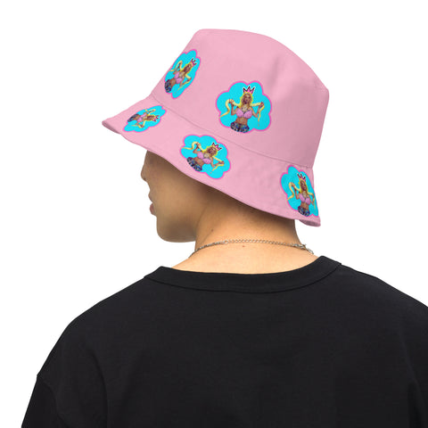 Reversible Britney Bucket Hat ( Pink ) by Hi Hairy