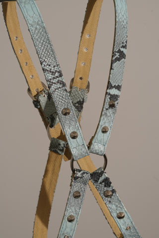 Snakeskin Patern Leather Harness  (Various Colors)
