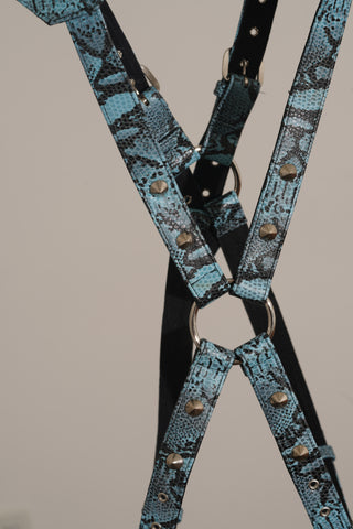Snakeskin Patern Leather Harness  (Various Colors)
