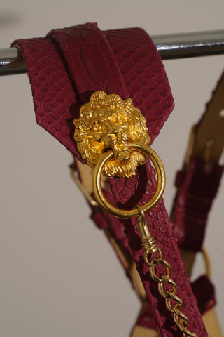 Snakeskin Leather Harness with Chain (Various Colors)