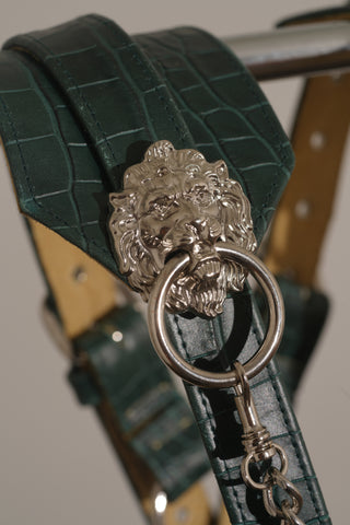 Snakeskin Leather Harness with Chain (Various Colors)