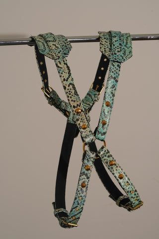 Snakeskin Patern Leather Harness  (Various Colors)