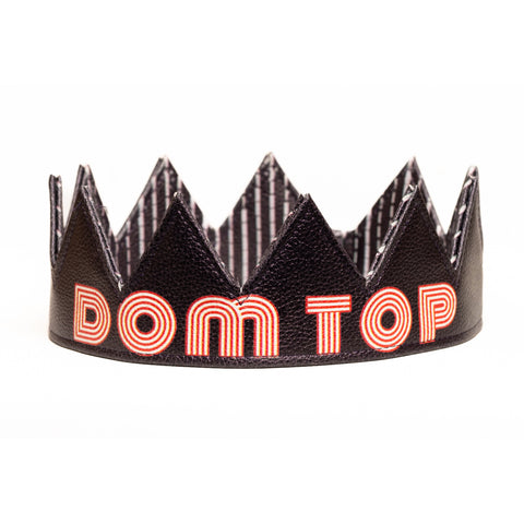 DOM TOP Reversible Leather Crown ( Matt Gold Collection )