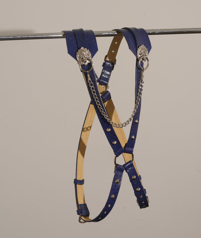 Snakeskin Leather Harness with Chain (Various Colors)