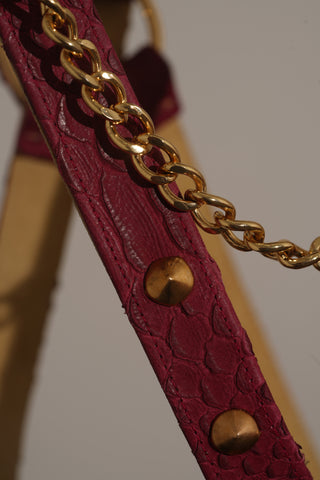 Snakeskin Leather Harness with Chain (Various Colors)