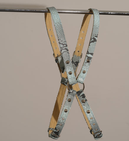 Snakeskin Patern Leather Harness  (Various Colors)