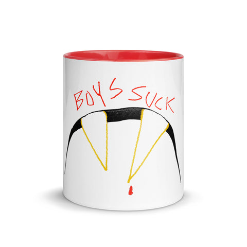 BOYS SUCK Mug with Red Inside