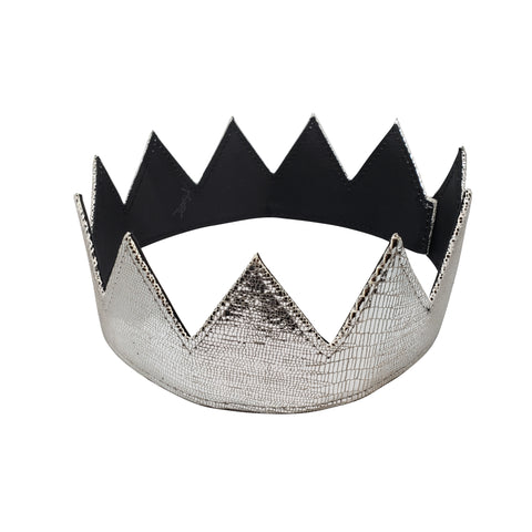 Silver Crocodile Leather Crown