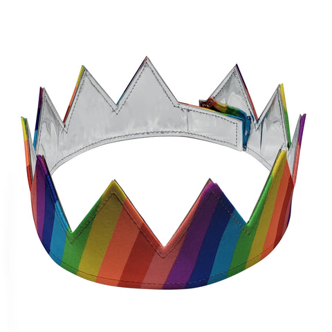 rainbow gay pride parade reversible crown with silver interior 
