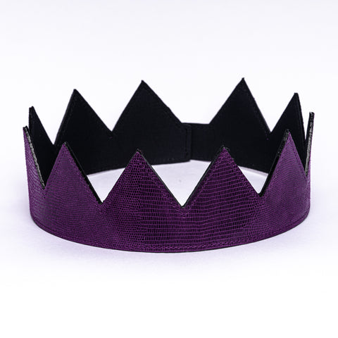 Purple Crocodile Skin Leather Crown
