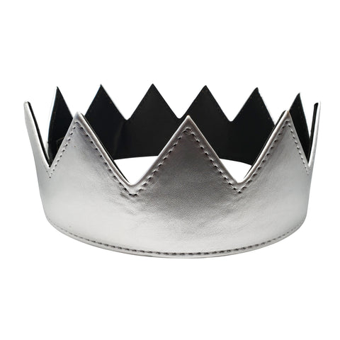 Silver Vegan Leather Crown Kings Crown Queens Crown