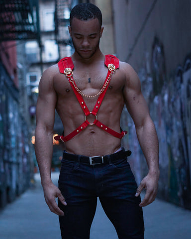 Red Patent Leather Harness