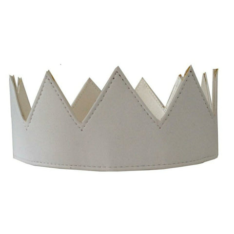 White Vegan Leather Crown Kings Crown Queens Crown