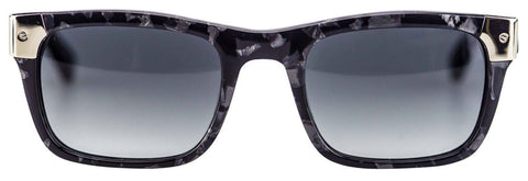 Shiny Marble with Silver Tone Metal Wayfarer Sunglasses